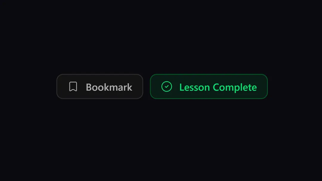 Bookmark and Lesson Complete controls on a content page