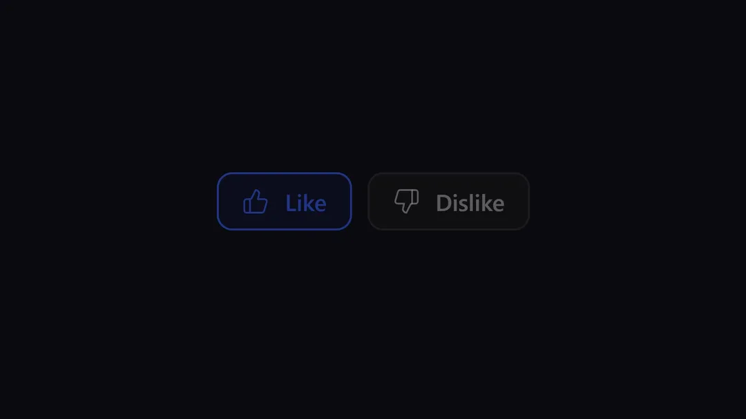 Like and Dislike reaction buttons on a content page